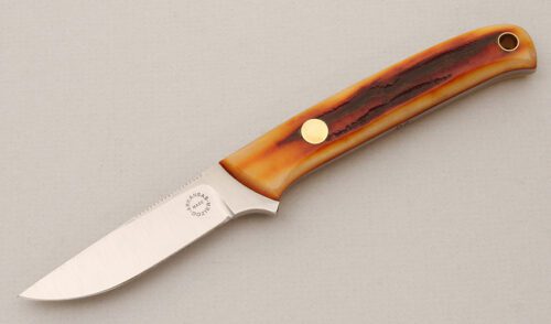 Dozier Knives Canoe with Burnt Stag Scales handle material - Obverse Side - Item #KLC14711