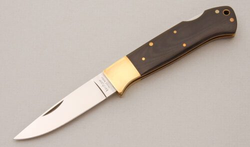 Kershaw Knives 1993 Gentleman's Lockback with Black Micarta Scales handle material - Obverse Side - Item #KLC14713