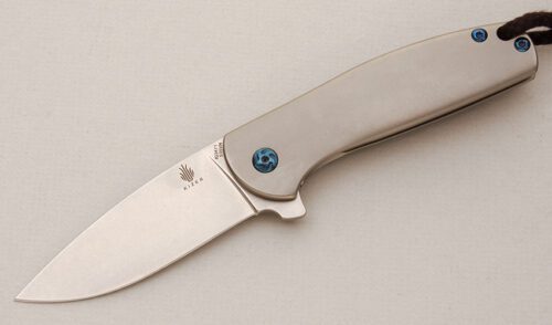 Kizer Cutlery Ki3471 Gemini with Titanium Frame handle material - Obverse Side - Item #KLC14719