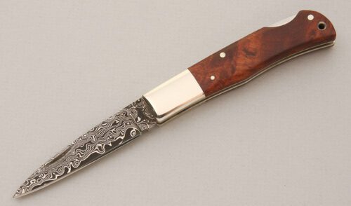 A.G. Russell Camascus Lockback with Quince Wood Scales handle material - Obverse Side - Item #KLC14725