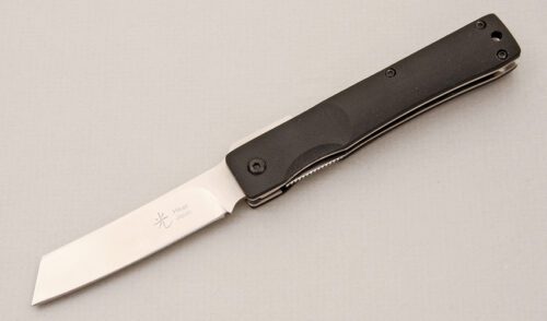 Hikari Japan Higo Folder with Black G10 Scales handle material - Obverse Side - Item #KLC14739