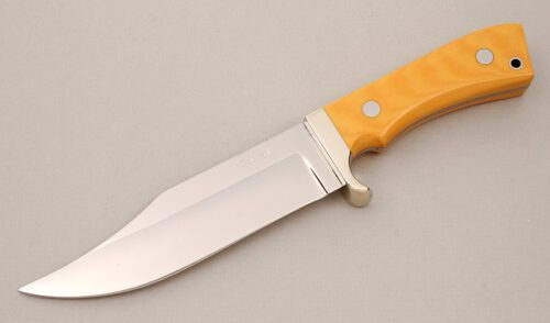 C. Scroggs Small Bowie with Natural Micarta Scales handle material - Obverse Side - Item #KLC14758