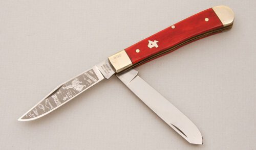 Lone Star Cutlery The Wrangler with Smooth Red Bone Scales handle material - Obverse Side - Item #KLC14760