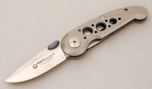 Boker Knives Stellar Linerlock with Titanium Frame handle material - Obverse Side - Item #KLC14761