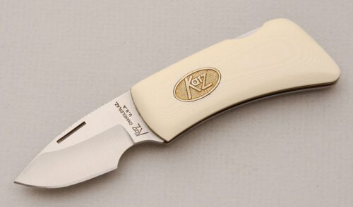 Katz Knives Bob Kat Lockback with Ivory Micarta Scales handle material - Obverse Side - Item #KLC14763