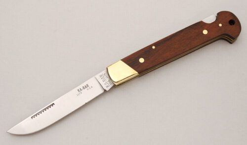 Ka-Bar Knives 1179 Large Lockback with Rosewood Scales handle material - Obverse Side - Item #KLC14777