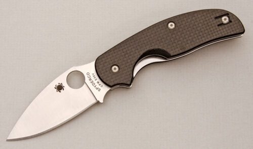 Spyderco Knives Sage Walker Linerlock with Carbon Fiber Scales handle material - Obverse Side - Item #KLC14780