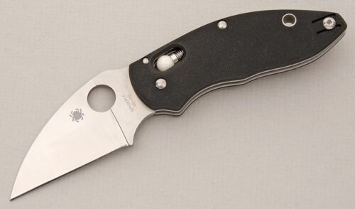 Spyderco Knives Q Ball with Black Textured G10 Scales handle material - Obverse Side - Item #KLC14784