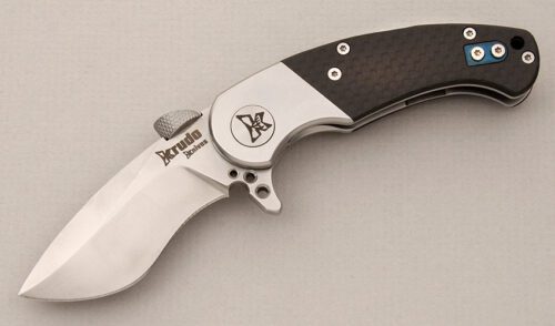 Krudo Knives Iota Folder with Carbon Fiber Scales handle material - Obverse Side - Item #KLC14785