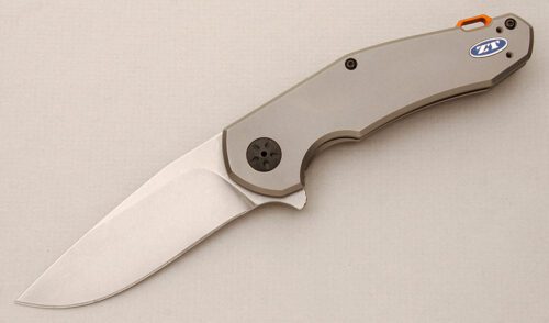 Kershaw Knives Zero Tolerance 220 with Bead Blasted Titanium Frame handle material - Obverse Side - Item #KLC14790