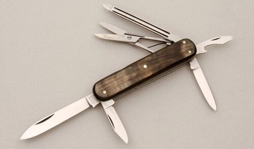 Jurgen Moede Multi Tool Lobster Folder with Buffalo Horn Scales handle material - Obverse Side - Item #KLC14794