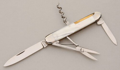Bruckmann Knives Utility Folder with Mother Of Pearl Scales handle material - Obverse Side - Item #KLC14796