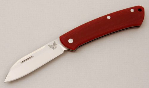 Benchmade Knives Proper with Red G-10 Scales handle material - Obverse Side - Item #KLC14815