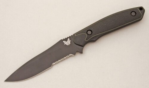 Benchmade Knives Protagonist First Production with Rubberized Scales handle material - Obverse Side - Item #KLC14819