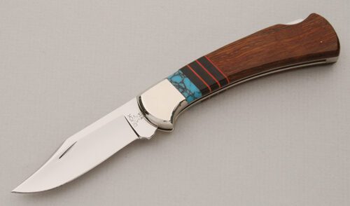 Buck Knives Legacy 112 Ranger Limited with Ironwood Scales handle material - Obverse Side - Item #KLC14829
