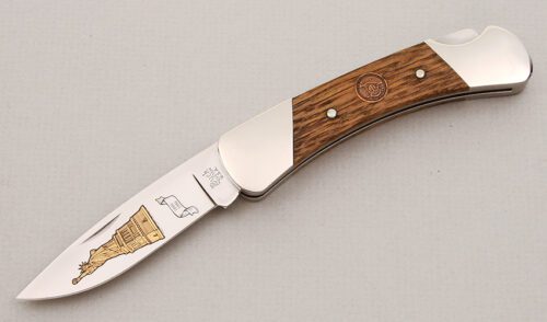 Buck Knives Model 500 Statue Of Liberty with Wood Scales handle material - Obverse Side - Item #KLC14854