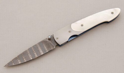 William Henry Knives Investor Collector's Knife with Mother Of Pearl Scales handle material - Obverse Side - Item #KLC14855