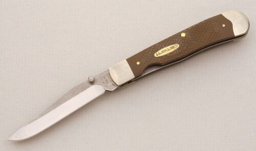 Case Cutlery Carhartt Trapperlock with Brown G-10 Scales handle material - Obverse Side - Item #KLC14862