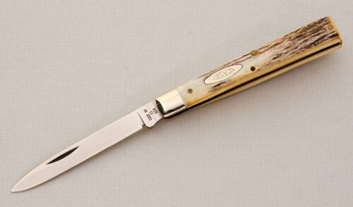 Case Cutlery 5185 Doctors Knife with Stag Scales handle material - Obverse Side - Item #KLC14870