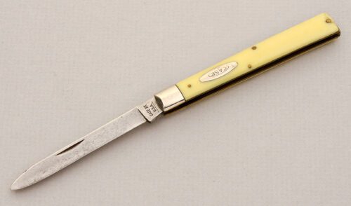 Case Cutlery Case 3185 Doctors Knife with Yellow Delrin Scales handle material - Obverse Side - Item #KLC14871