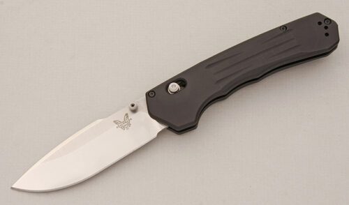 Benchmade Knives 407 Vallation with 6061-T6 Black Aluminum Frame handle material - Obverse Side - Item #KLC14894