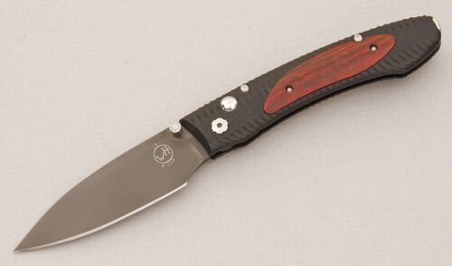 William Henry Knives Buttonlock 510 with Textured Black G-10 Frame handle material - Obverse Side - Item #KLC14900