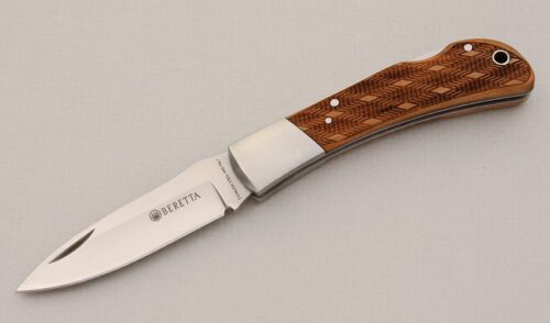 Beretta Knives Maserin Lockback with Gun Grip Wood Scales handle material - Obverse Side - Item #KLC14907