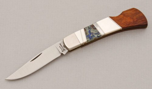 Santa Fe Stoneworks JS-60 Lockback with Cocobolo Scales handle material - Obverse Side - Item #KLC14908
