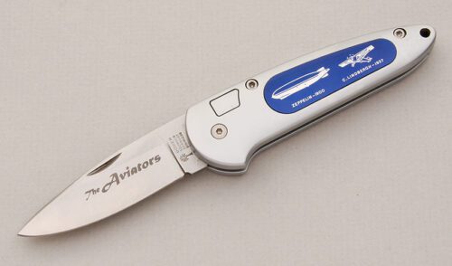 Boker Knives Top Lock II "The Aviators" with Anodized Aluminum Frame handle material - Obverse Side - Item #KLC14912