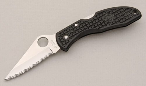Spyderco Knives CLIPIT Delica with Black FRN Frame handle material - Obverse Side - Item #KLC14918