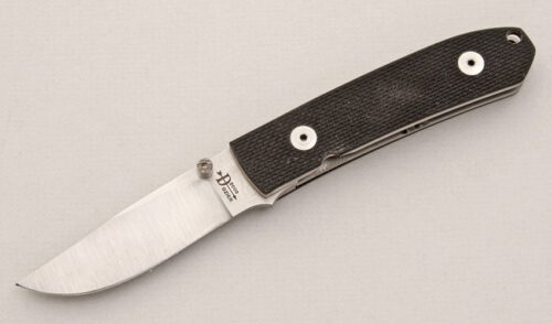 Bob Dozier Folding Trapper with Textured G-10 Scales handle material - Obverse Side - Item #KLC14921