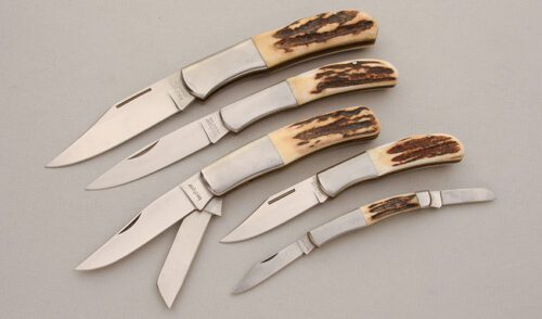 Kershaw Knives Officer Ranch Stag Collection with Stag Scales handle material - Obverse Side - Item #KLC14926