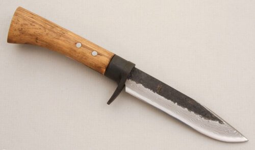 Kanetsune Japanese Fighter with Wood Handle handle material - Obverse Side - Item #KLC14930