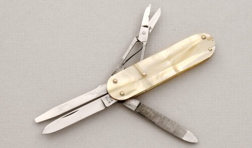 Ulster Knives Gent's Lobster Folder with Celluloid Scales handle material - Obverse Side - Item #KLC14936