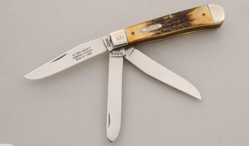 Case Cutlery 1995 IBCA Trapper with Stag Scales handle material - Obverse Side - Item #KLC14938