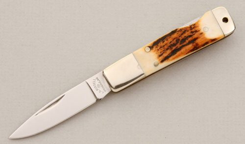 A.G. Russell Gents Lockback with Stag Scales handle material - Obverse Side - Item #KLC14946