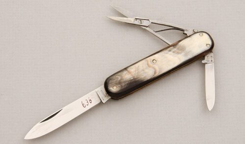H. Boker & Co. Vintage Gent's Folder with Buffalo Horn Scales handle material - Obverse Side - Item #KLC14953