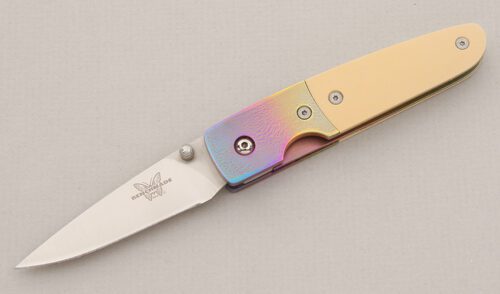 Benchmade Knives Mel Pardue 850 Linerlock with Ivory Micarta Scales handle material - Obverse Side - Item #KLC14963