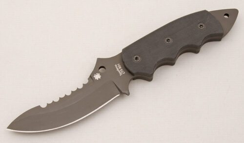 Spyderco Knives Pygmy Warrior with Black G-10 Scales handle material - Obverse Side - Item #KLC14988