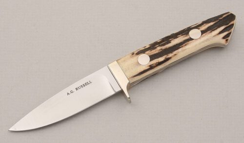 A.G. Russell 80th Anniversary Hunter with Stag Scales handle material - Obverse Side - Item #KLC14993