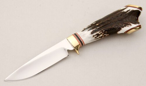R.W. Wilson Drop Point Hunter with Stag Fork Handle handle material - Obverse Side - Item #KLC14998