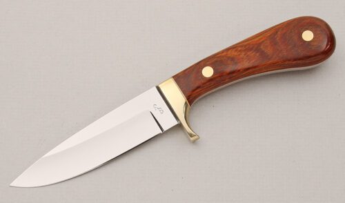 Ray Beers Small Hunter with Pakka Wood Scales handle material - Obverse Side - Item #KLC14999