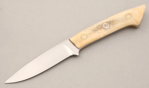 Ted Dowell Hunter with Smooth White Bone Scales handle material - Obverse Side - Item #KLC15001
