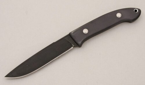 Bob Lum Drop Point Fixed Blade with Anodized Titanium Scales handle material - Obverse Side - Item #KLC15034