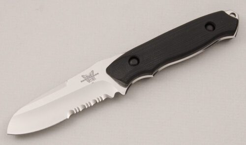 Benchmade Knives 100S R&R Dive Knife with Black G-10 Scales handle material - Obverse Side - Item #KLC15044