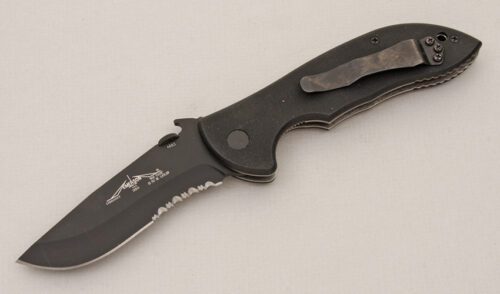 Emerson Knives Commander Left Handed with Black G-10 Scales handle material - Obverse Side - Item #KLC15052