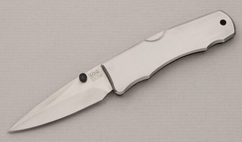 Sog Knives S33 Gentleman's SOG with Stainless Steel Frame handle material - Obverse Side - Item #KLC15081
