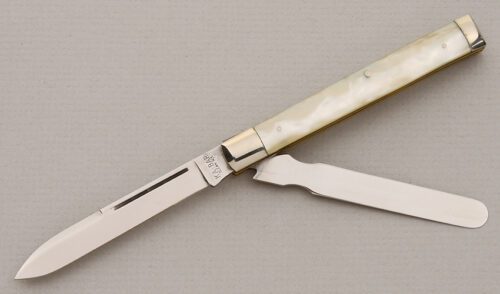 Ka-Bar Knives PHD-97 Doctor's Knife with Faux Pearl Scales handle material - Obverse Side - Item #KLC15082