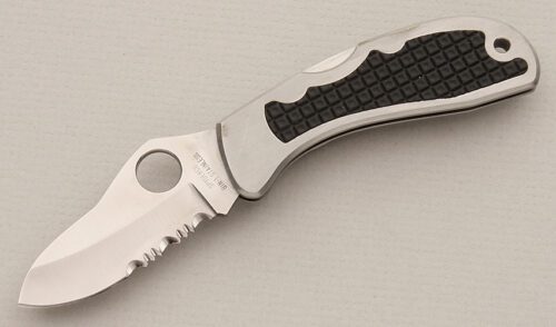 Spyderco Knives C32PS Spur with Stainless Steel Frame handle material - Obverse Side - Item #KLC15090