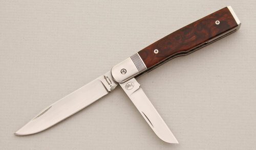 Hans Weinmueller Gunstock Folder with Desert Ironwood Scales handle material - Obverse Side - Item #KLC15105